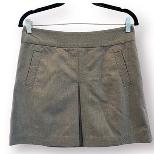 J. CREW Wool Mini Skirt Grey Front Pleat Size 8